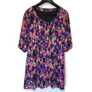 Lane Bryant 18/20 Abstract Floral Midi Dress